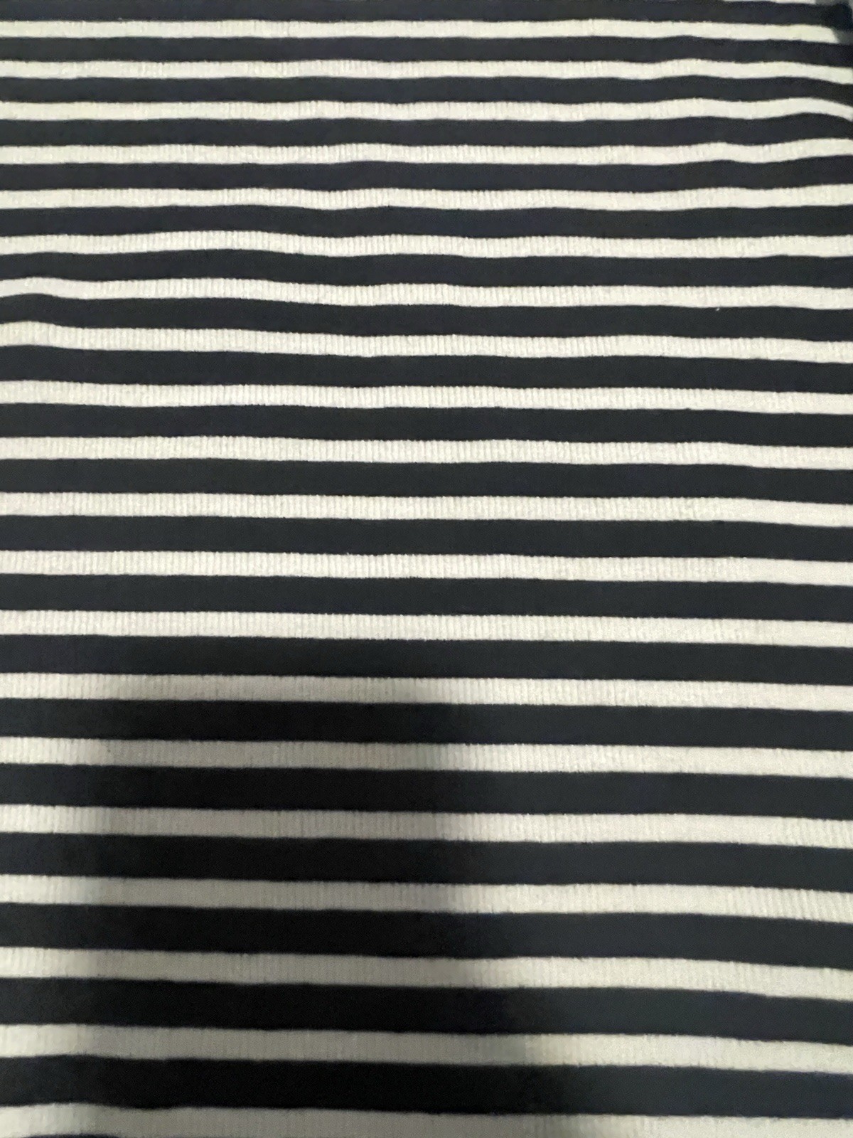 Rebecca Minkoff Black/White Striped Crew Neck Puff Sleeve Knit Tee Pink Trim