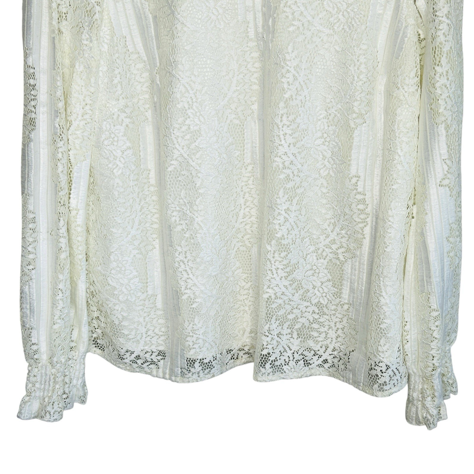 Eri + Ali Coquette Victorian Lace Top Womens XS L/S Edwardian Romantic Feminine