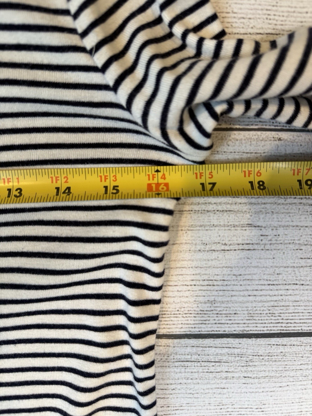 Ralph Lauren Jeans Co Women Petite PM Black/White Stripe Crew Shirt Preppy Y2K