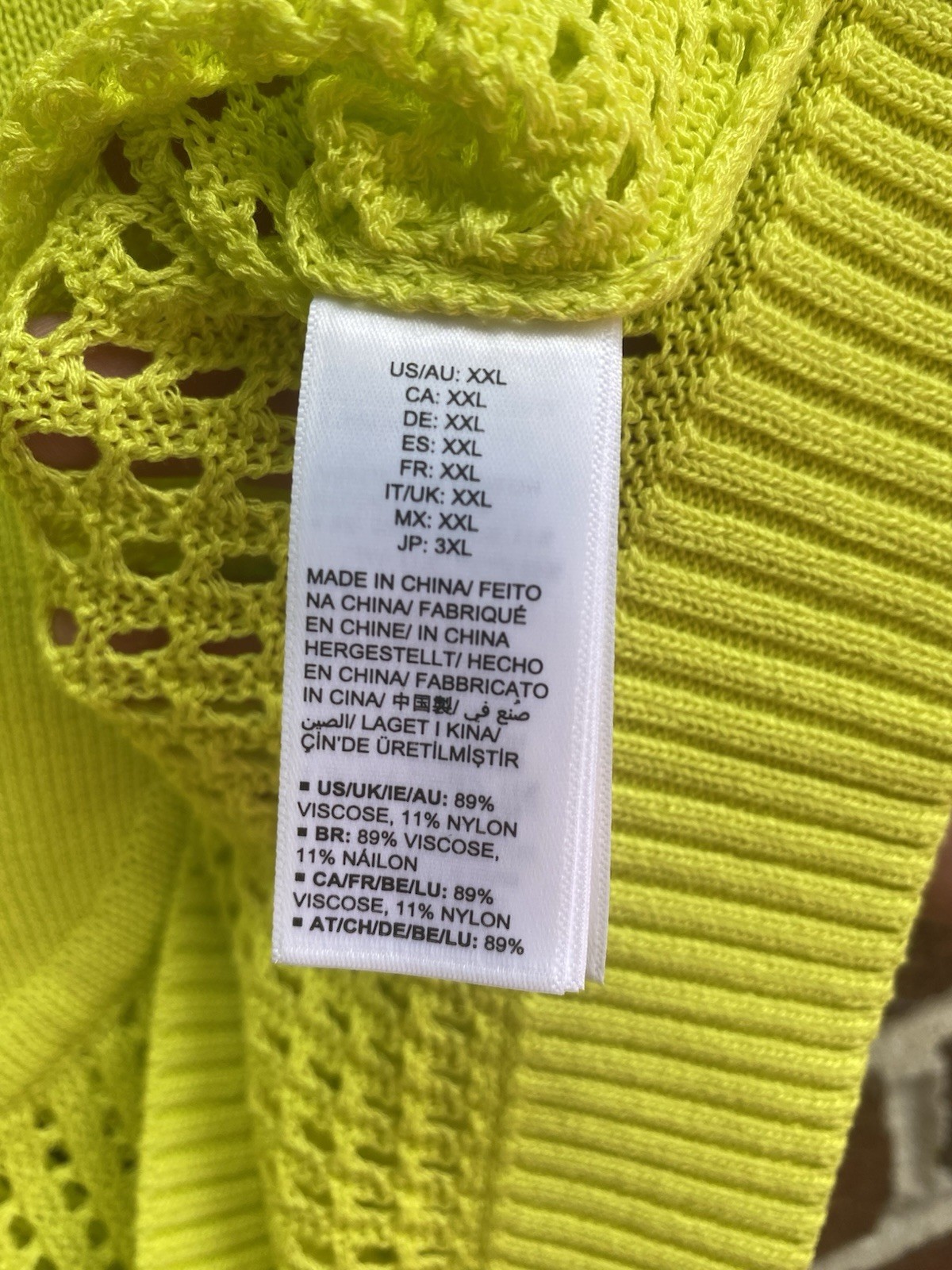 The Drop NWT Sulphur Spring Sleeveless Knit Top Neon Green Yellow Size XXL