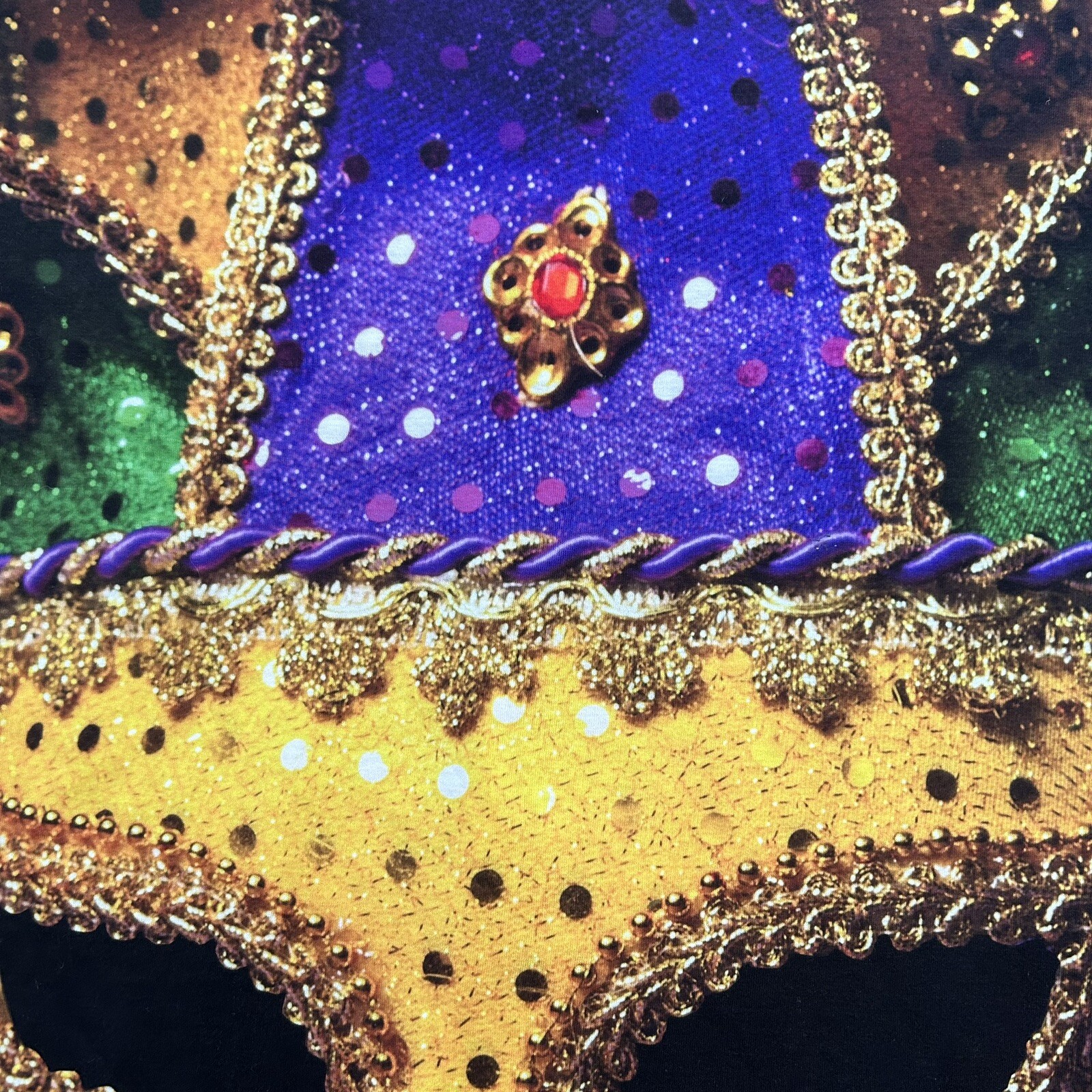 Mardi Gras Mask All Over Womens T Shirt Jerzees Dri-Power Sport 2XL Womans