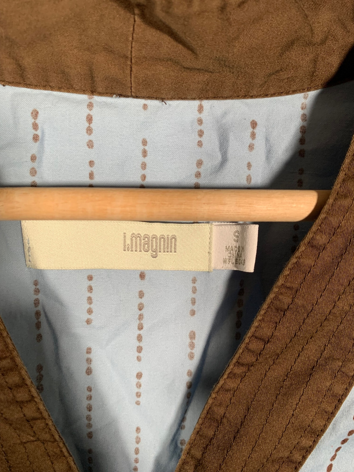 i.magnin Blouse Top Womens Small Blue V-Neck