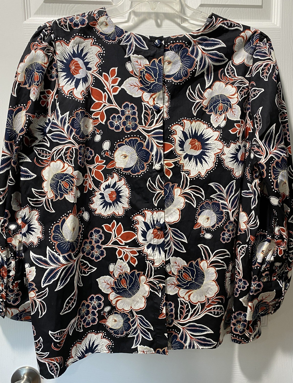 Who What Wear Top Button Up Back Multicolor Floral Long Sleeve Work Size 2X NEW