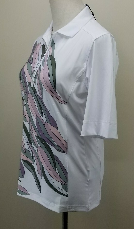 DAILY SPORTS Golf Polo Shirt, Womens Sz S, White, Short Sleeves, NEW, Bust 36 in