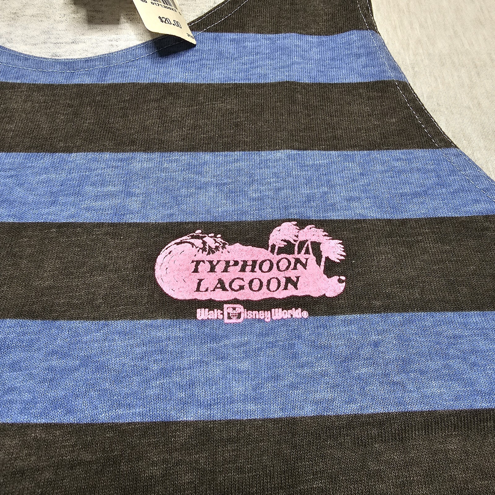 Disney Typhoon Lagoon Adult XL Blue Black Shirt Tank Top Made In USA Vintage