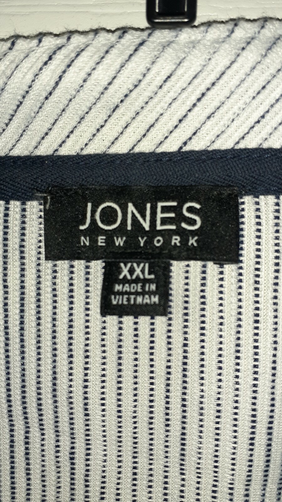JONES NEW YORK XXL Beige Ivory Navy Stripe Top Short Sleeves Pullover