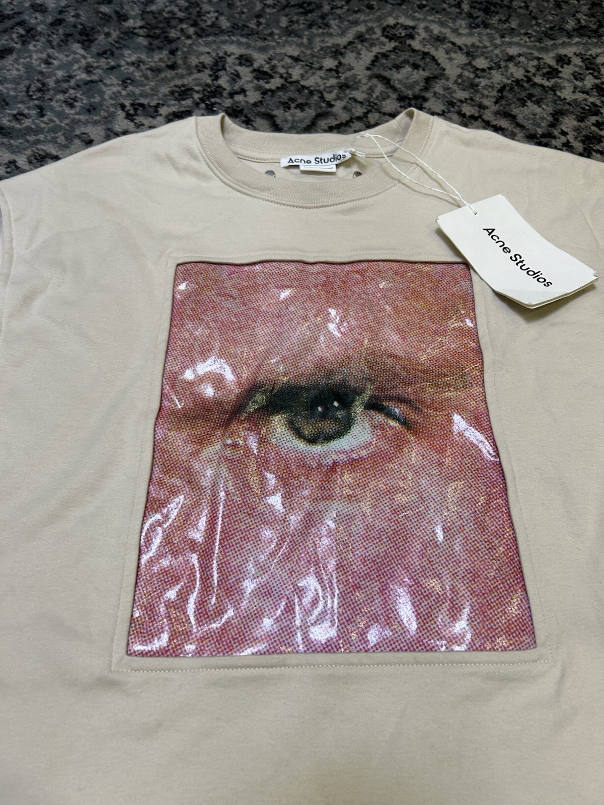 Size S – Acne Studios Graphic Tank Top – Beige / Tan