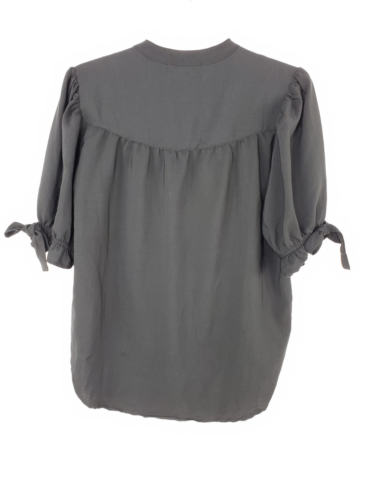 Carly Jean Los Angeles Women Shirt Size Small Black Button Front Short Sleeve