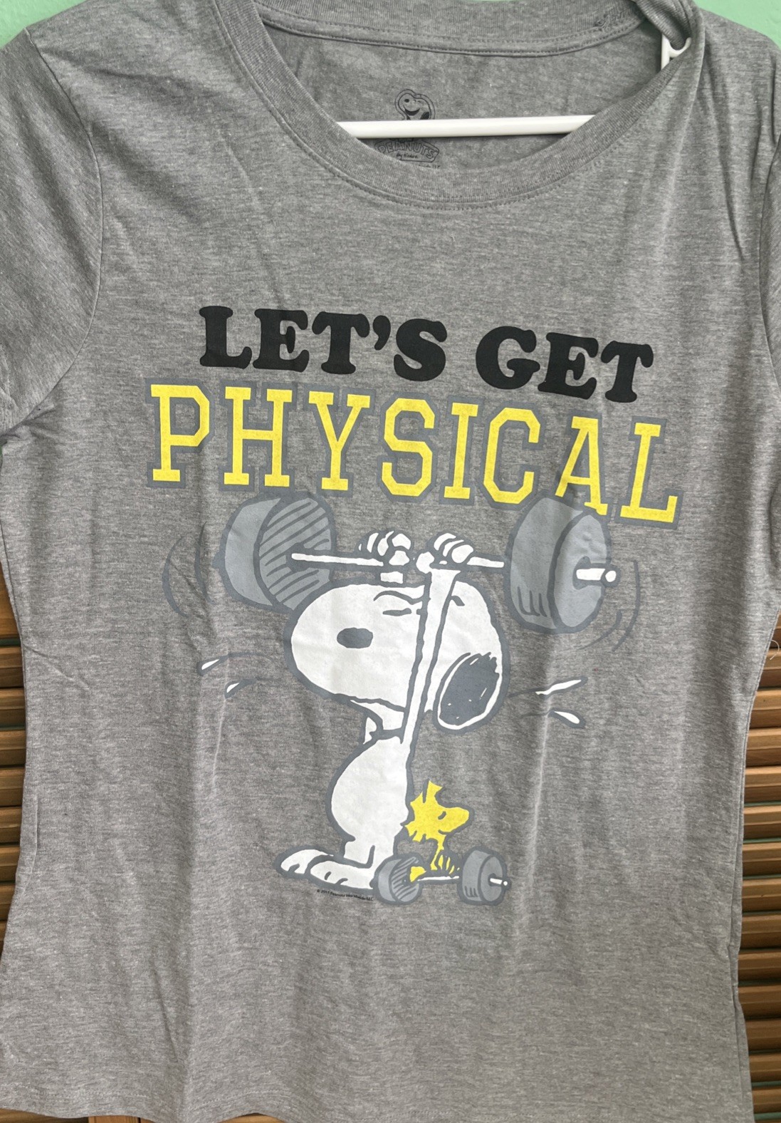 snoopy and woodstock Let’s Get Physical XXL Shirt Woman New W/out Tags