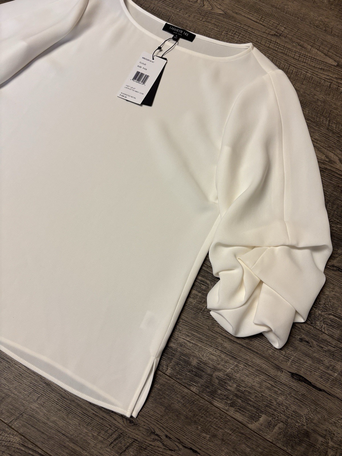 NWT Lafayette 148 New York XS Winston Finesse Crepe Blouse Top Women’s $398
