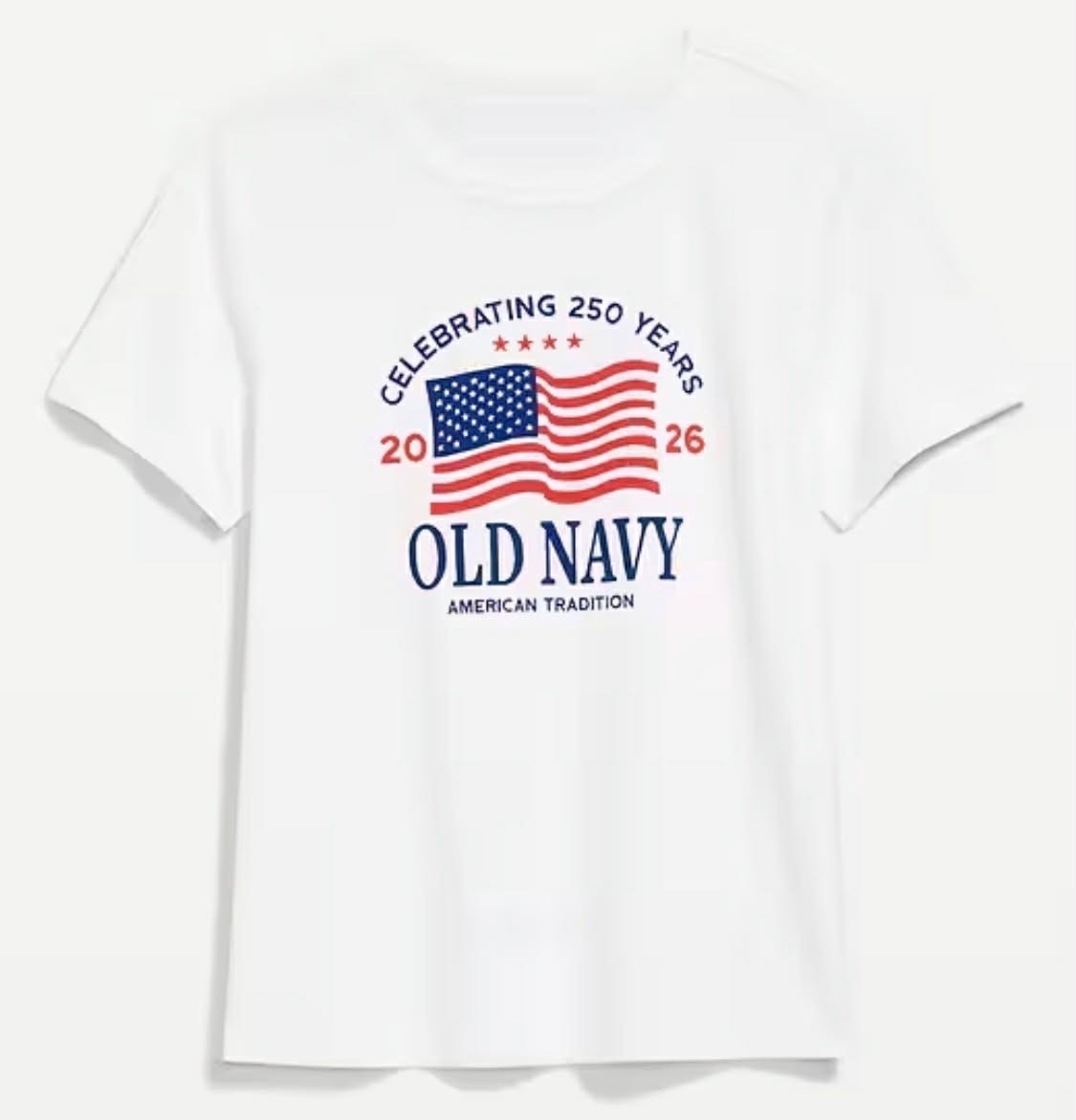 OLD NAVY US Flag 2026 250th Anniversary T-SHIRT Women XXL / 2X /3X Big Sizes