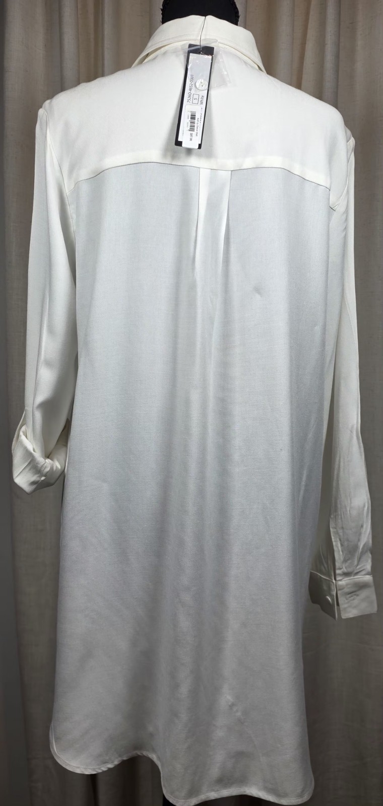 Tribal Jeans NWT White Roll Up Sleeve Shirt P/S Rayon Button Up $87 50th Anniv