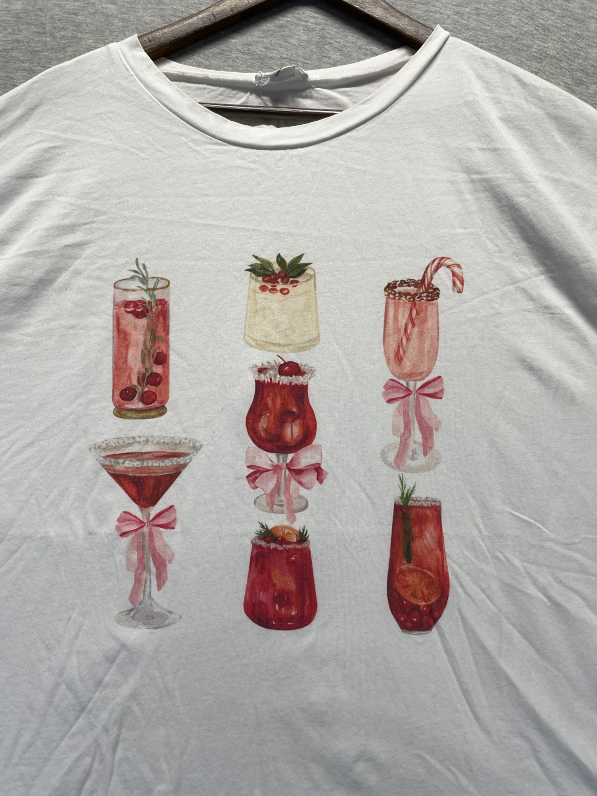 Chic Soul T Shirt Womens 3XL White Graphic Print Christmas Holiday Cocktail