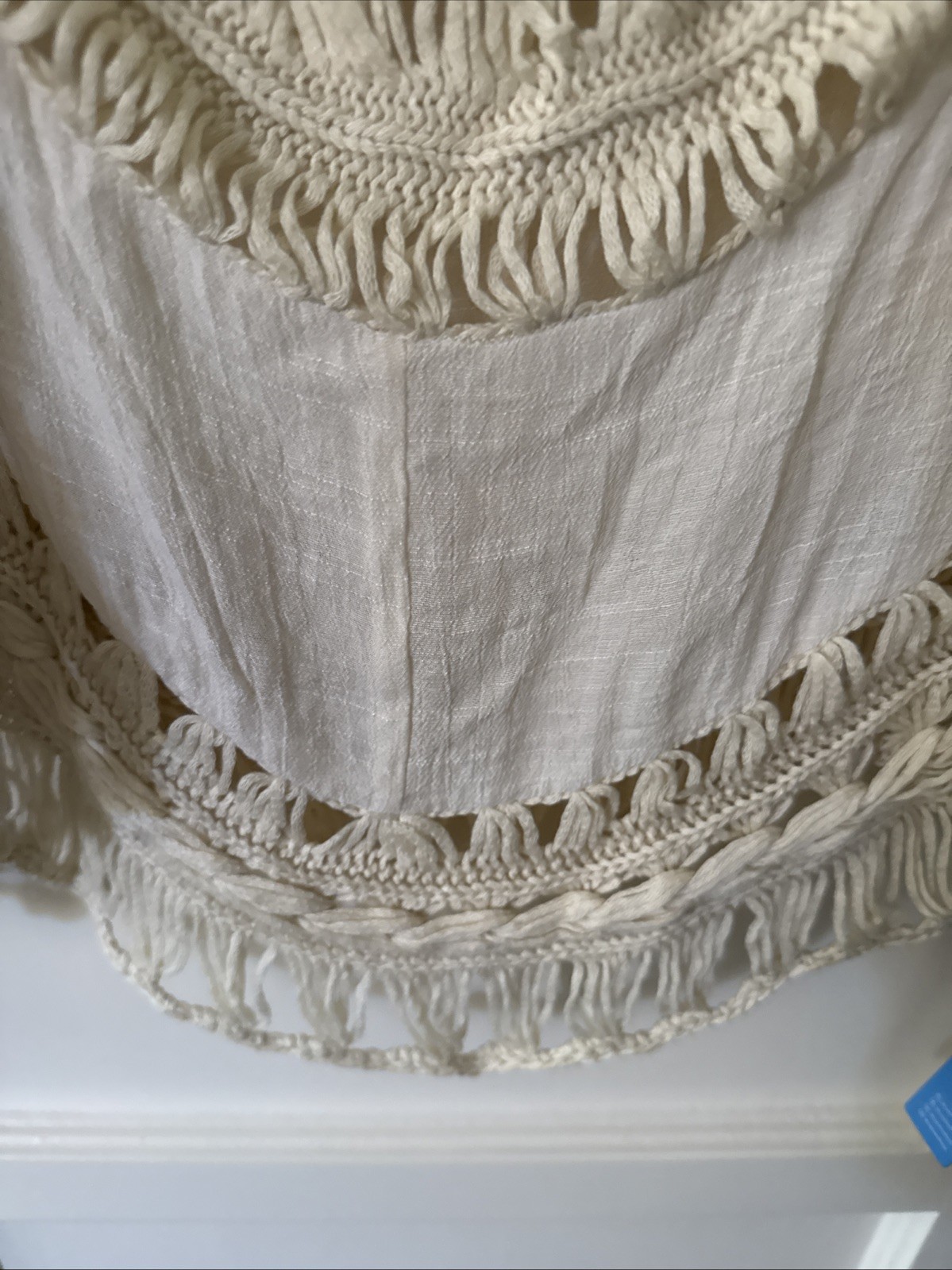 NWT Cupshe Cream Ivory Crochet Boho Festival Coachella Top Coverup OS