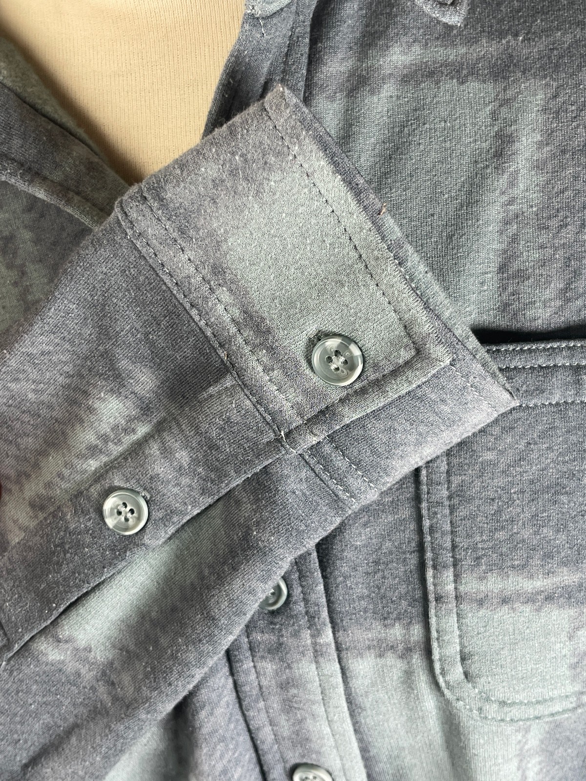 32 Degrees Womens Shirt Small Button up Pockets Flannel Easy care Green Gray