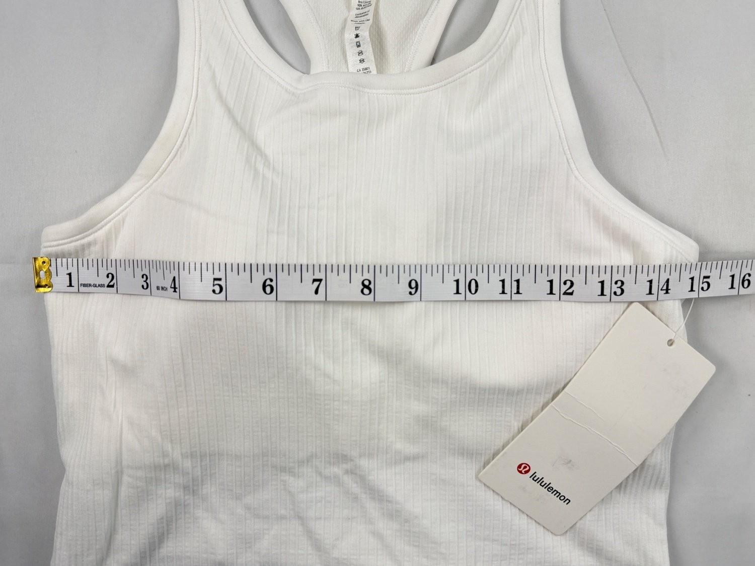 Lululemon Ebb to Street RB Racerback Crop Tank White Size 10 Built-In Bra NWT