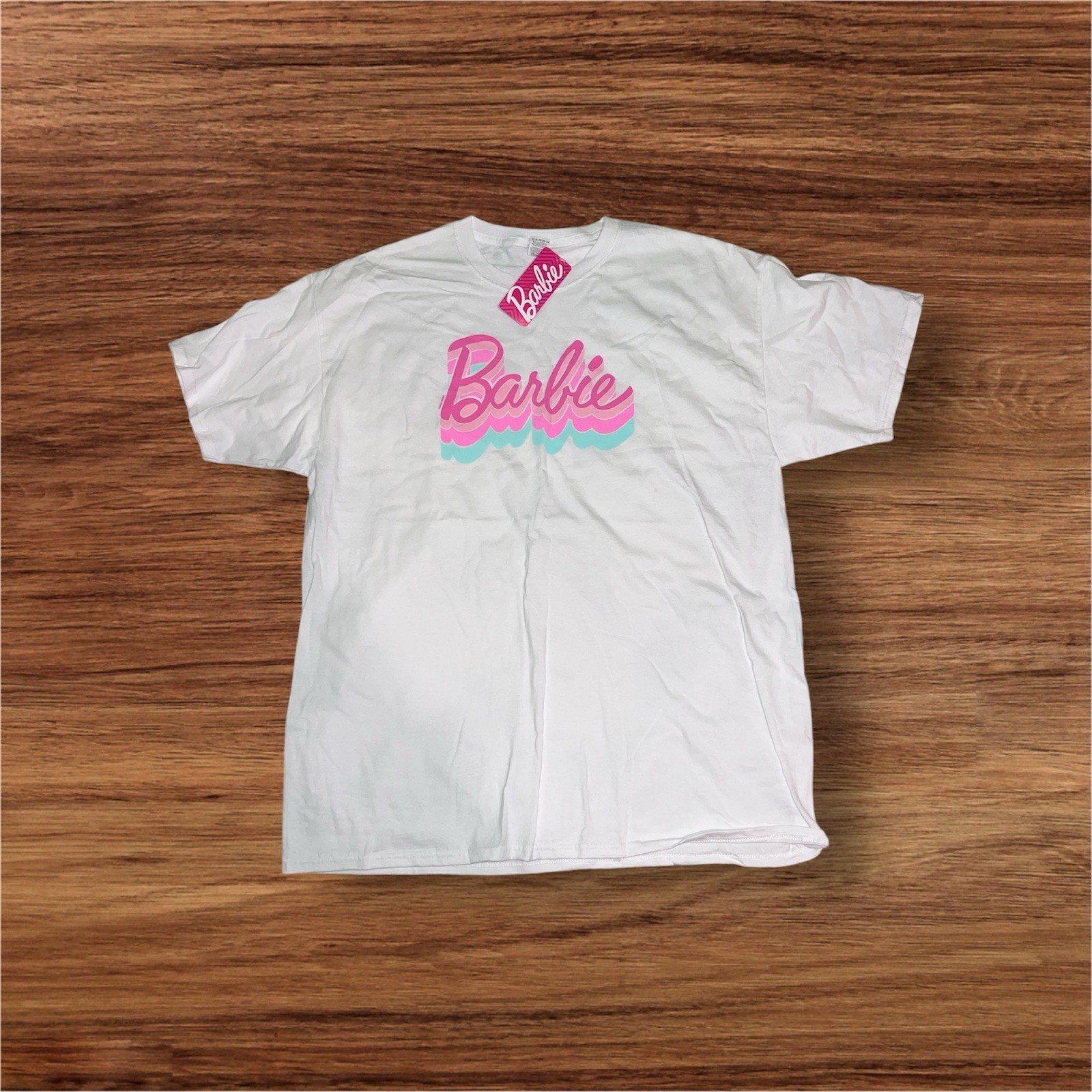 Barbie Women’s Short Sleeve T-shirt Size Medium Pink Retro Logo Free Shipping