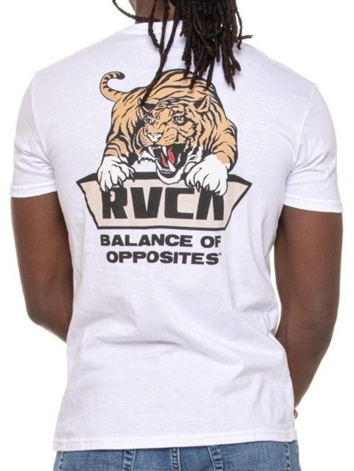 RVCA Tee XXL Graphic Logo Y2K Cotton Jersey Balance Of Opposites Skater Unisex