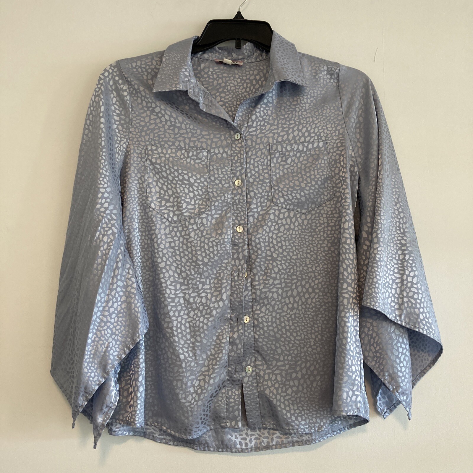 Andree by Unit Women’s Shirt Sz L Gray Soft 3/4 Long Bell Sleeve Boho Top