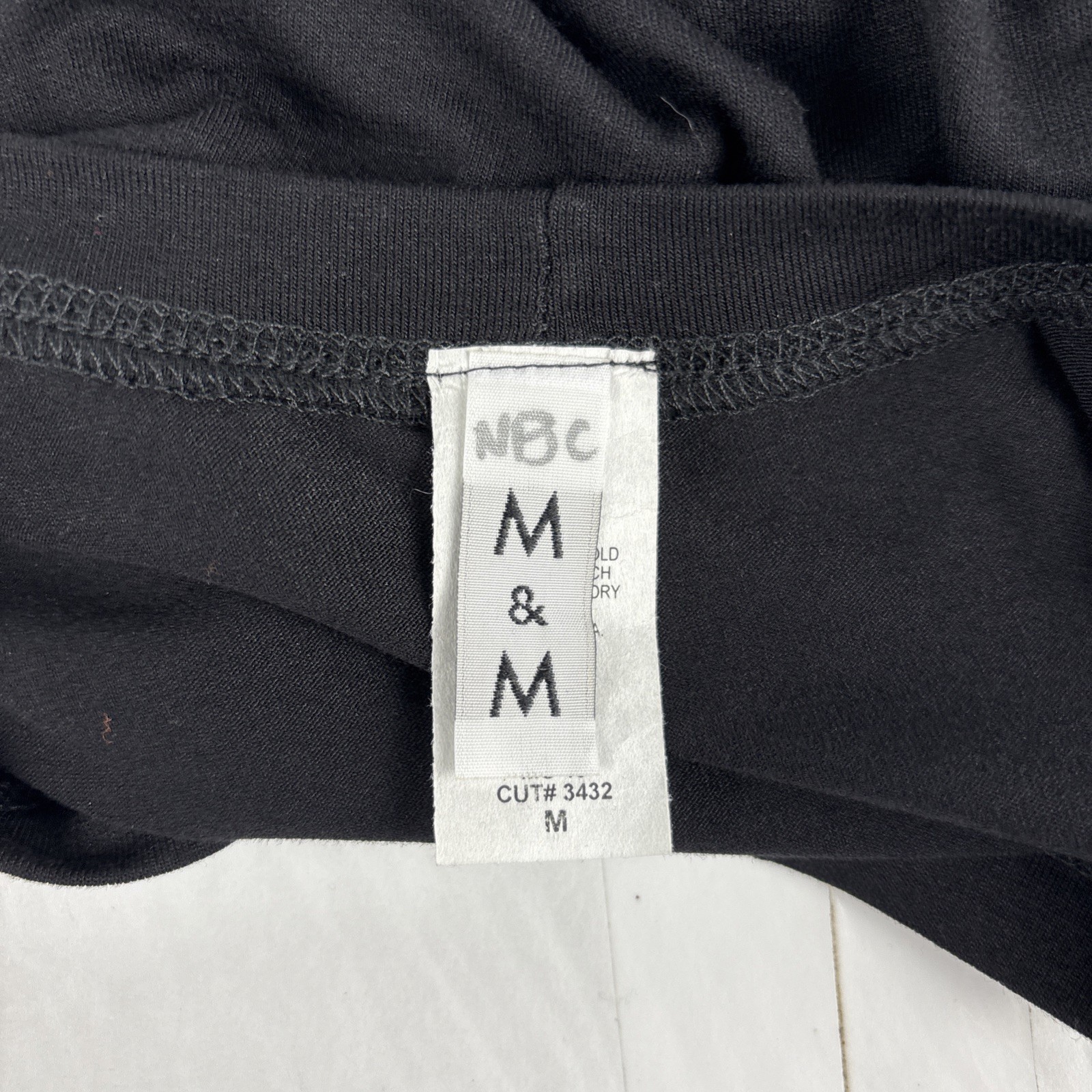 M&M Black Short Sleeve Crop Top Rayon Spandex Stretch Made in USA Size M
