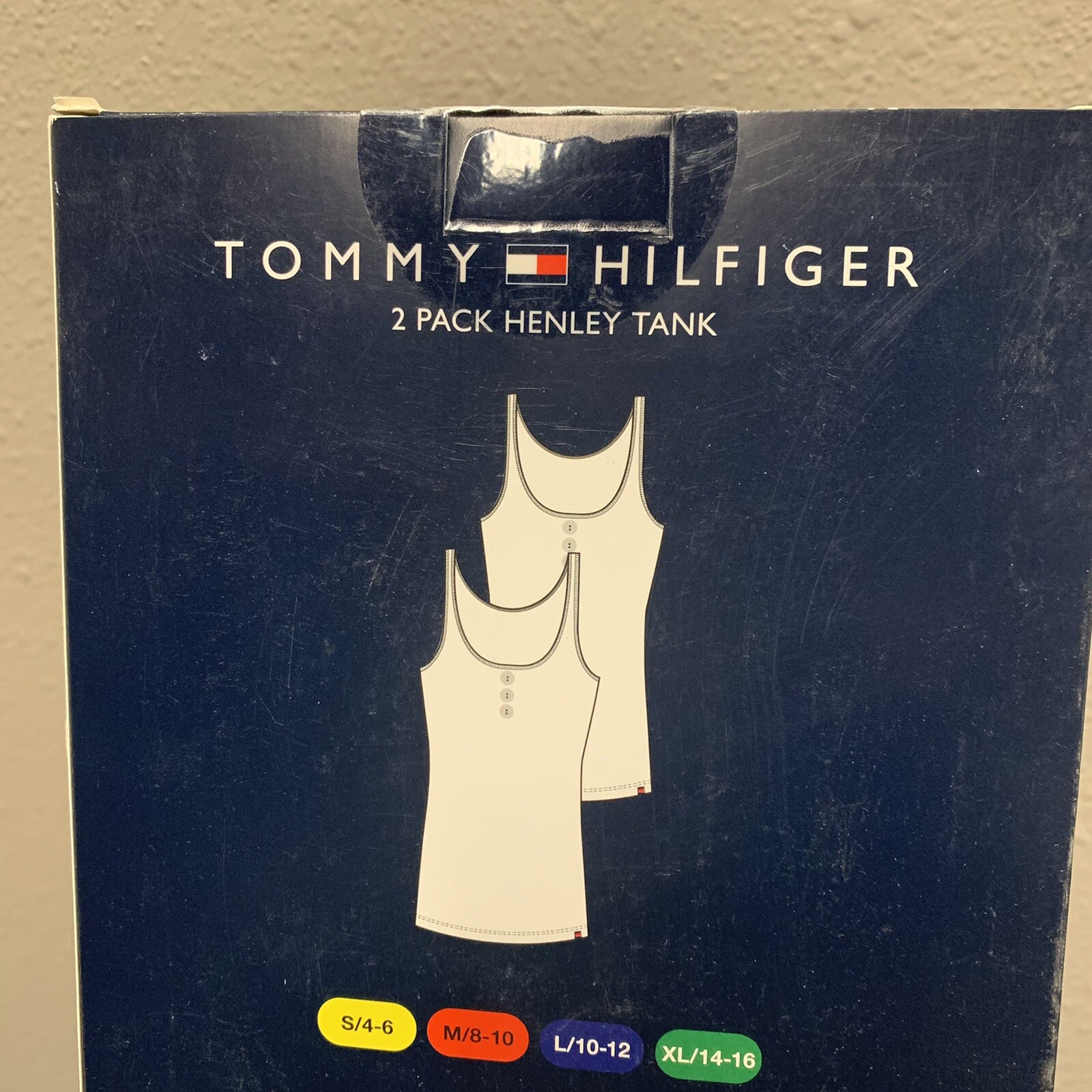Tommy Hilfiger 2 Pack Henley Tank Gym Women S Grey/Navy 95% Cotton, 5%Spandex