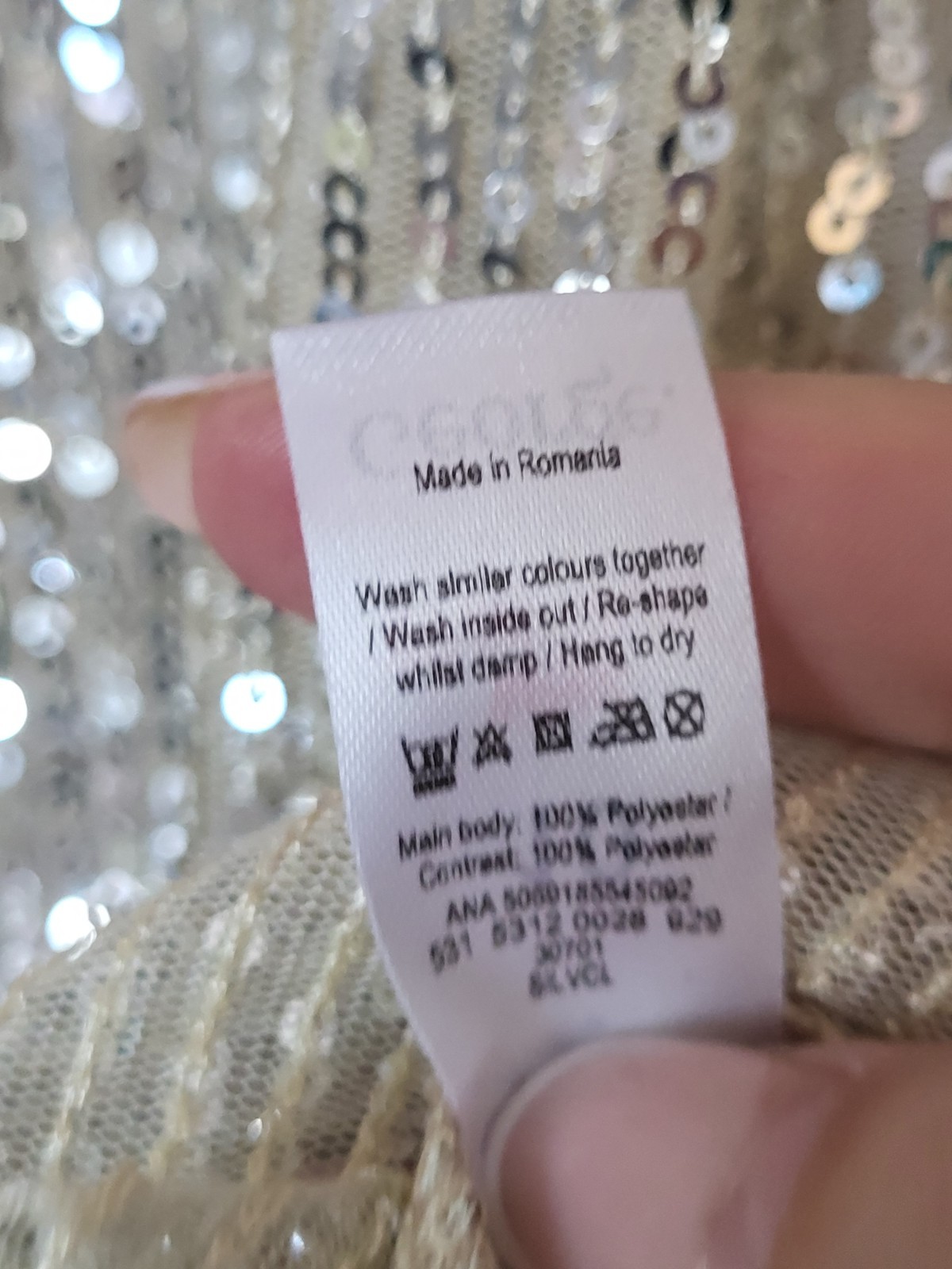 George Sequin Sheer Cami Vest Top Size 10 Gold Silver Festival Party Evening