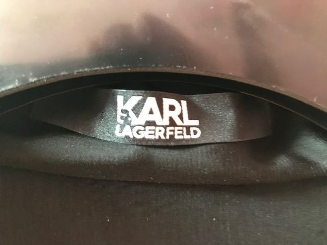KARL LAGERFELD Black Polyester Silk Blouse, Tie Neck, UK 10 / EU 36, VGC