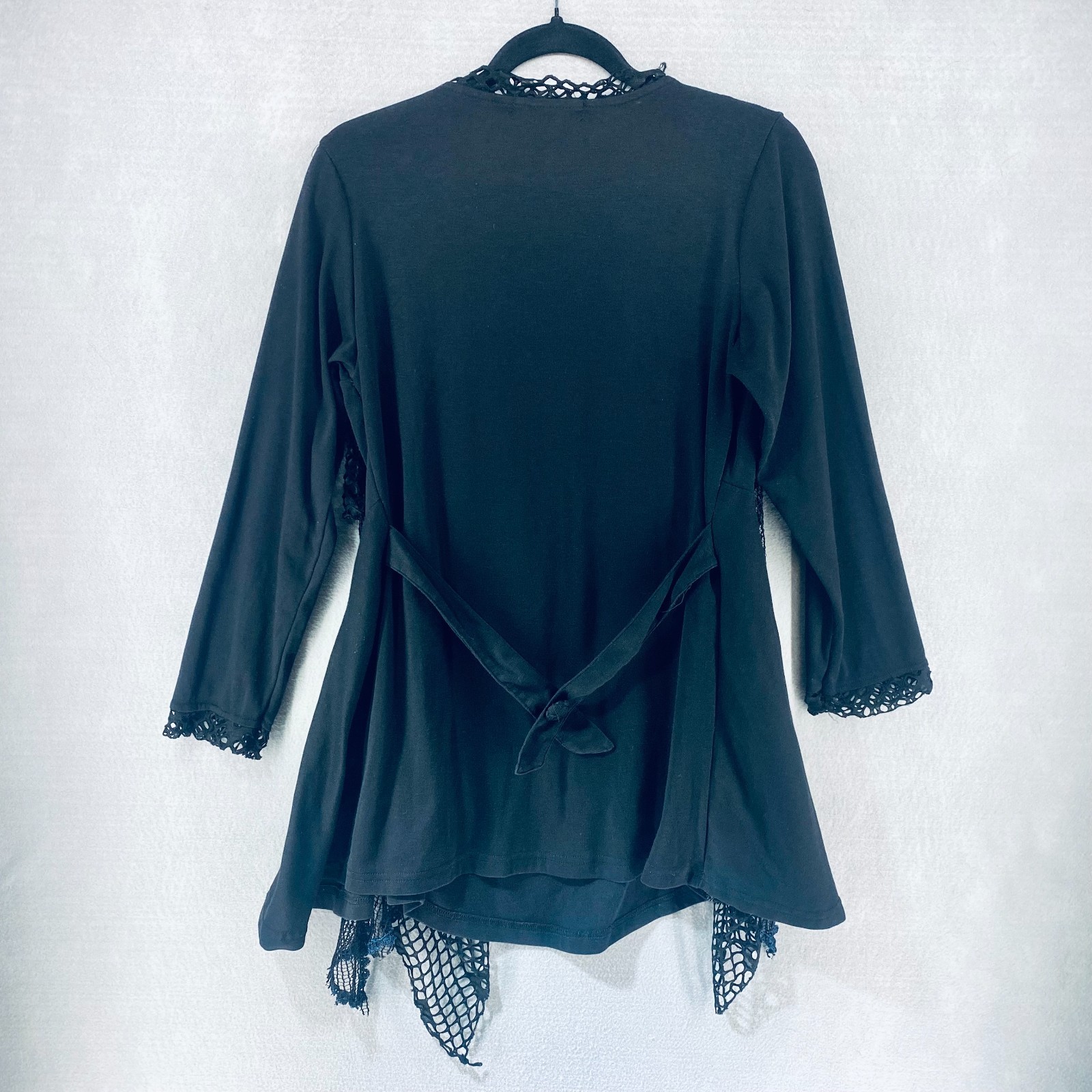 Pretty Angel Whimsygoth Top Womens S Black Silk Blend Blouse Fairycore Sequins