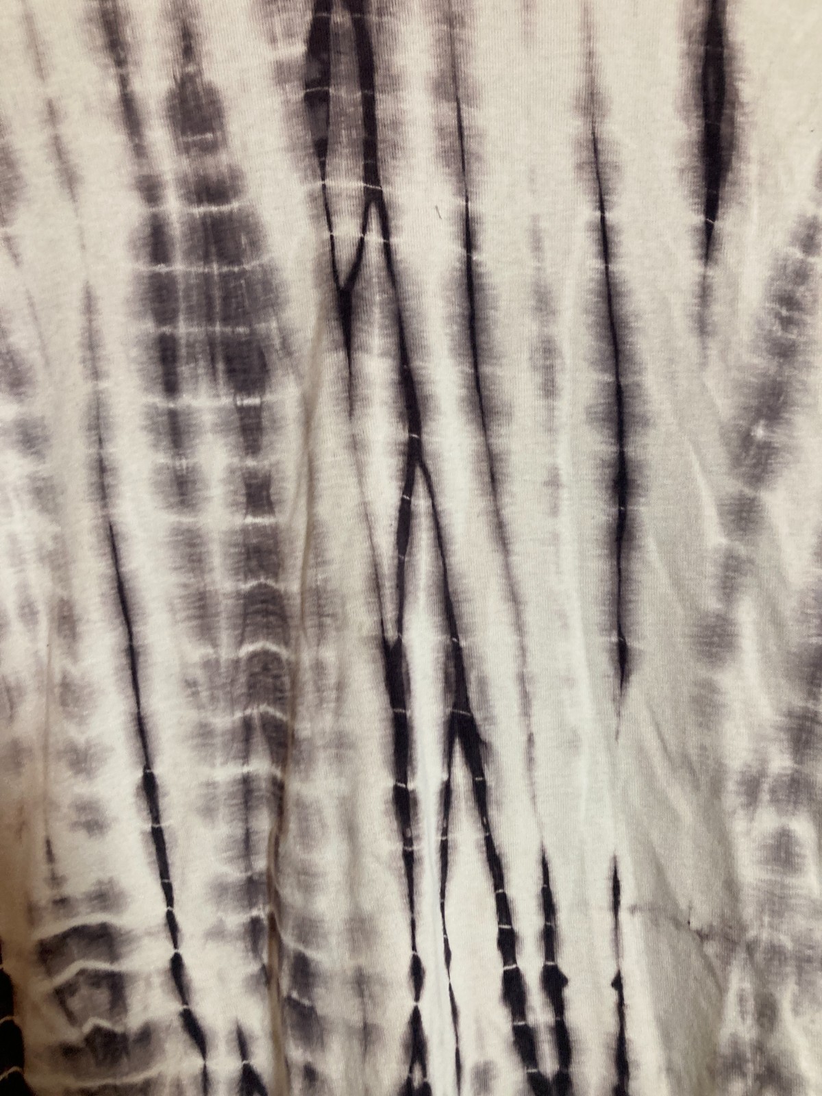 XCVI Boho Top Womens Medium White & Gray Tie Dye Beaded Cotton Hippie Stretch