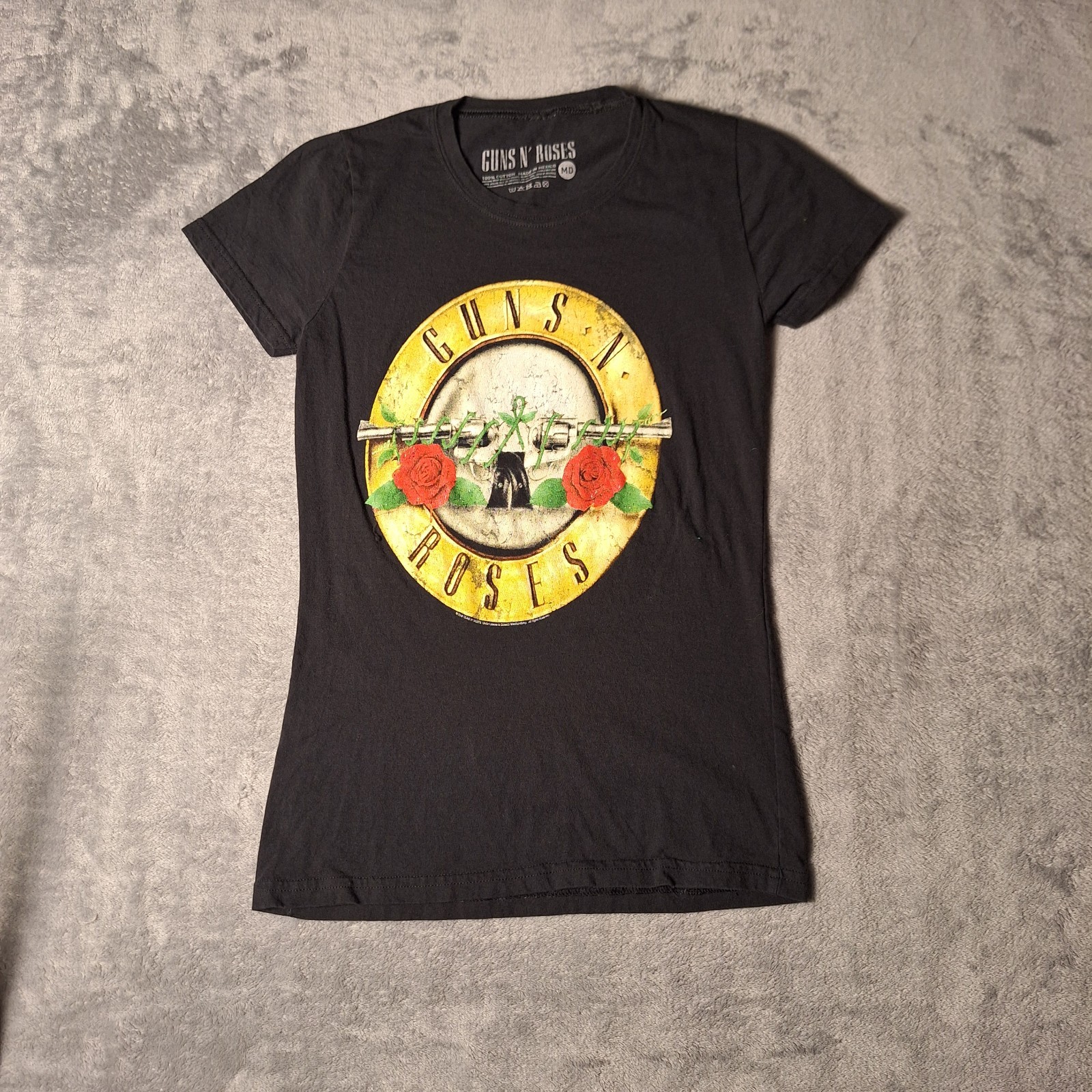 Guns N’ Roses T-Shirt Women’s Size Medium Black Graphic Rock Band Tee Cotton