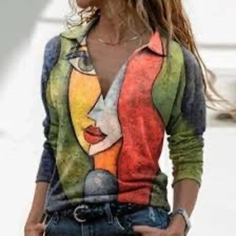 MISSLOOK Artsy Art To Wear PABLO PICASSO ALL OVER PRINT TUNIC TOP M Festival