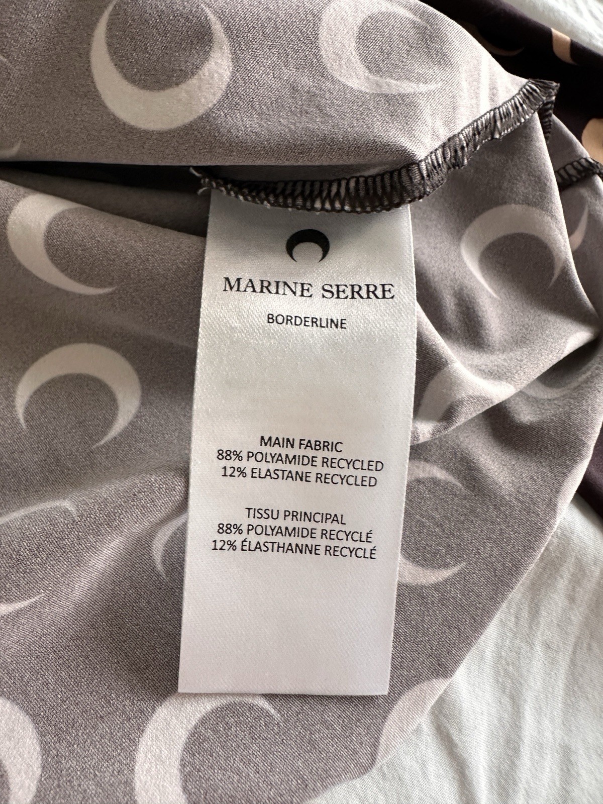 Authentic Marine Serre Borderline Second Skin Moon Print Jersey Size L Brown Tan