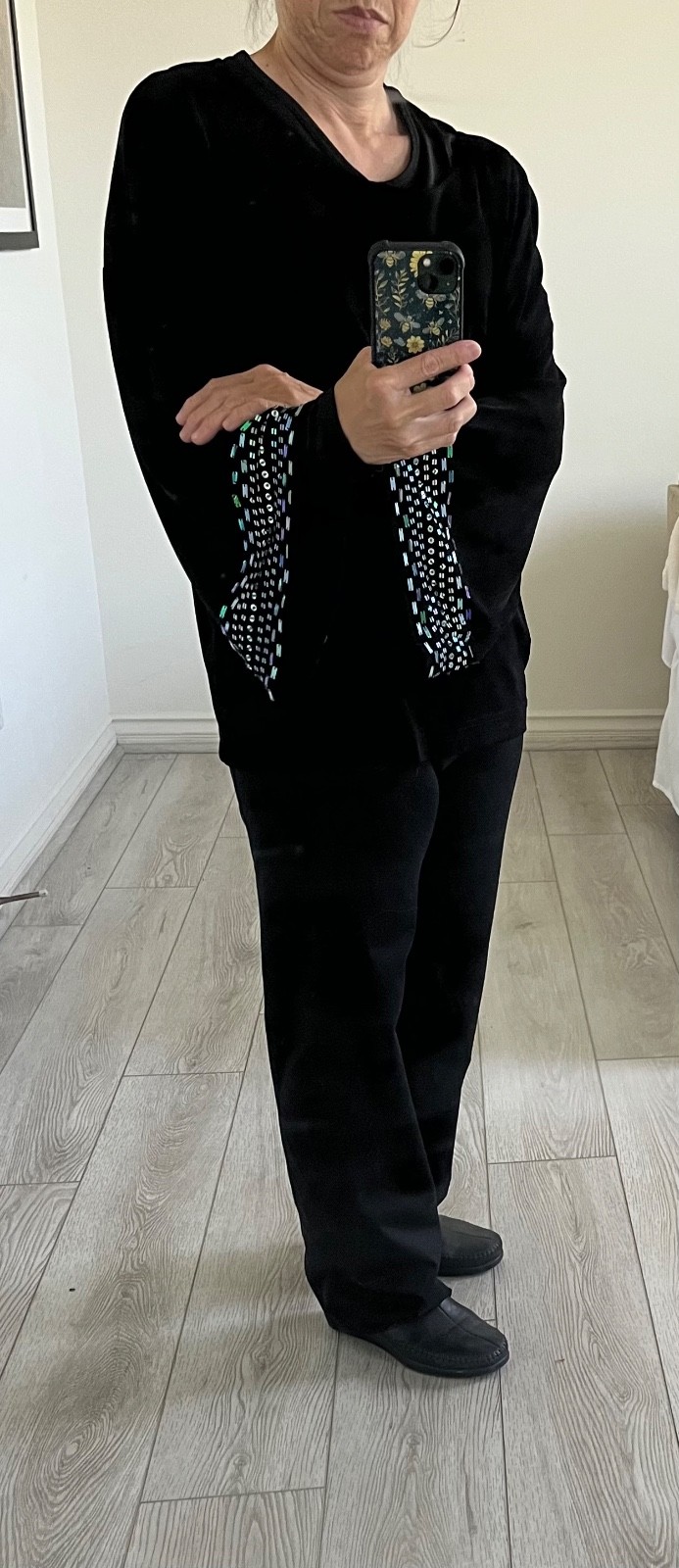 Morgan Cole sequins glitter beaded long sleeve women’s camisole