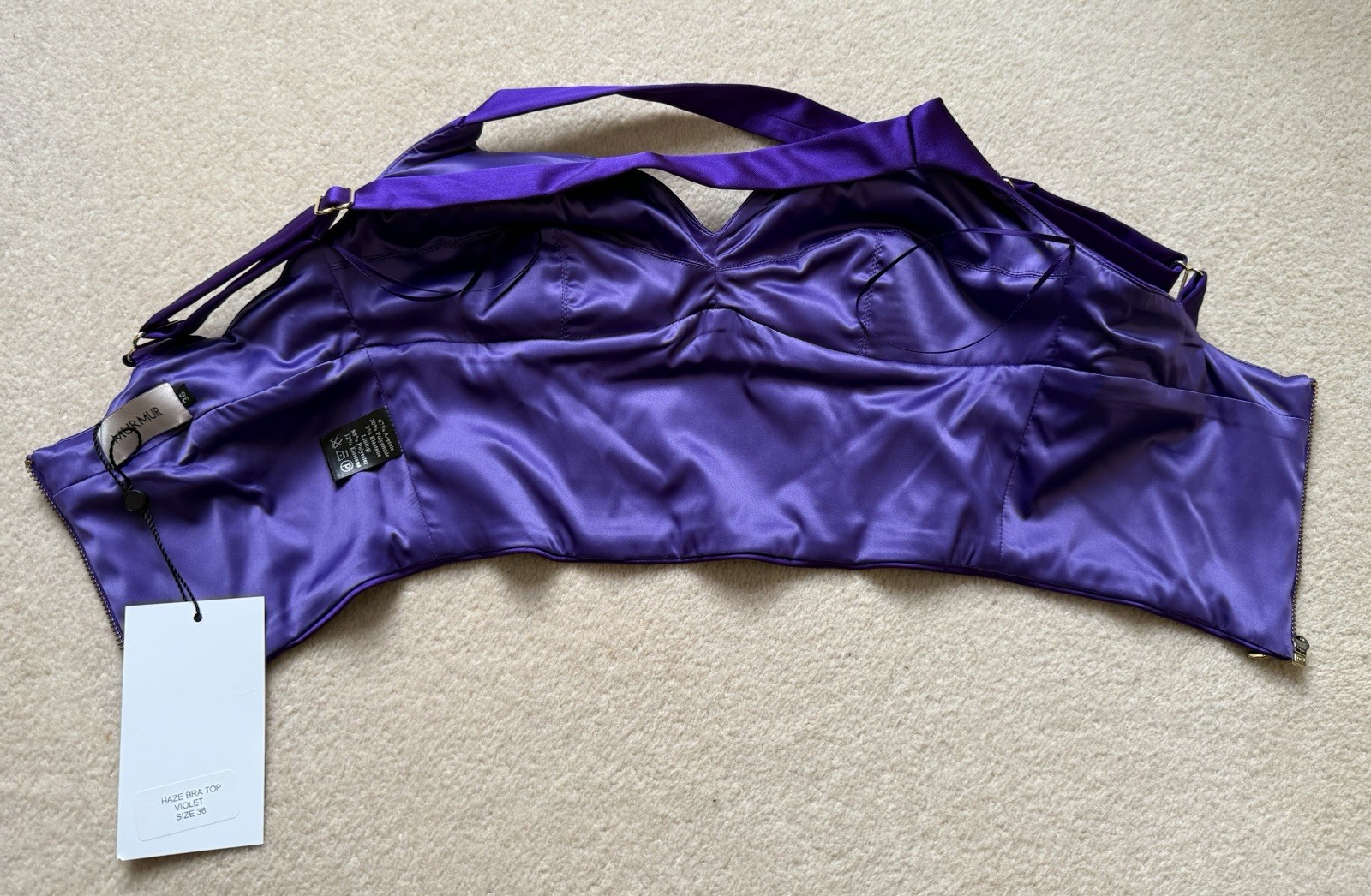 Murmur Satin Haze Top In Violet Purple Size FR36 / UK 8 Brand New