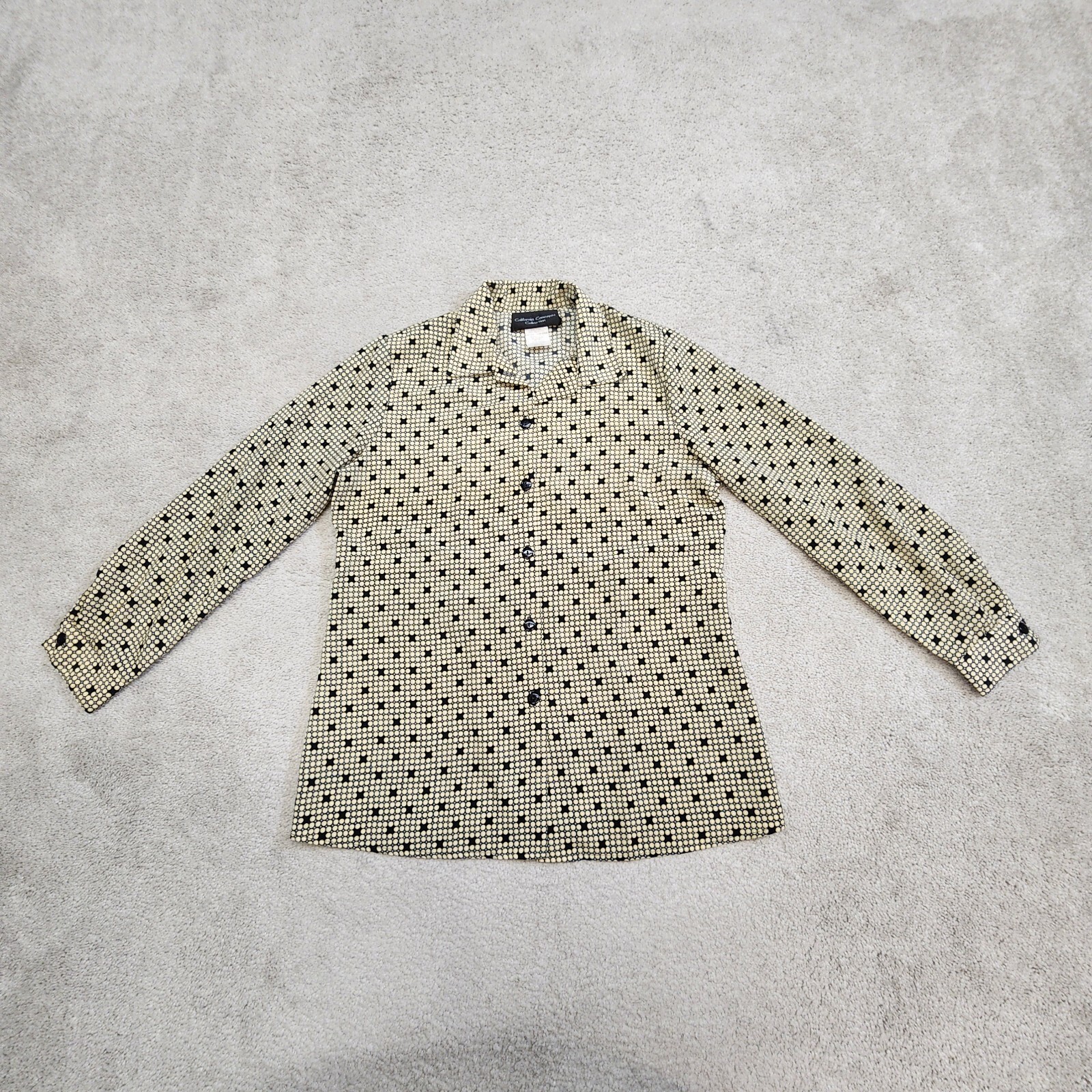 Mid century modern women’s dress shirt Button up long sleeve Sz 8