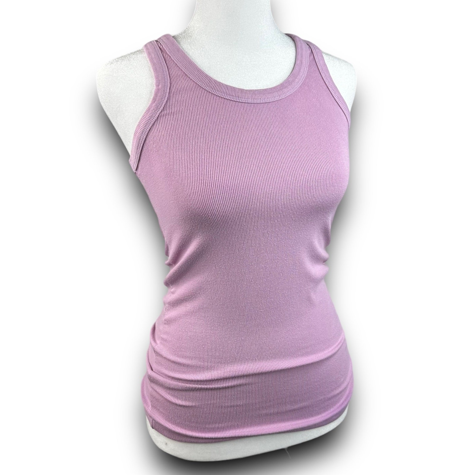 NEW Electric & Rose Racerback Ribbed Tank Top Lavender Stretch Cotton Small