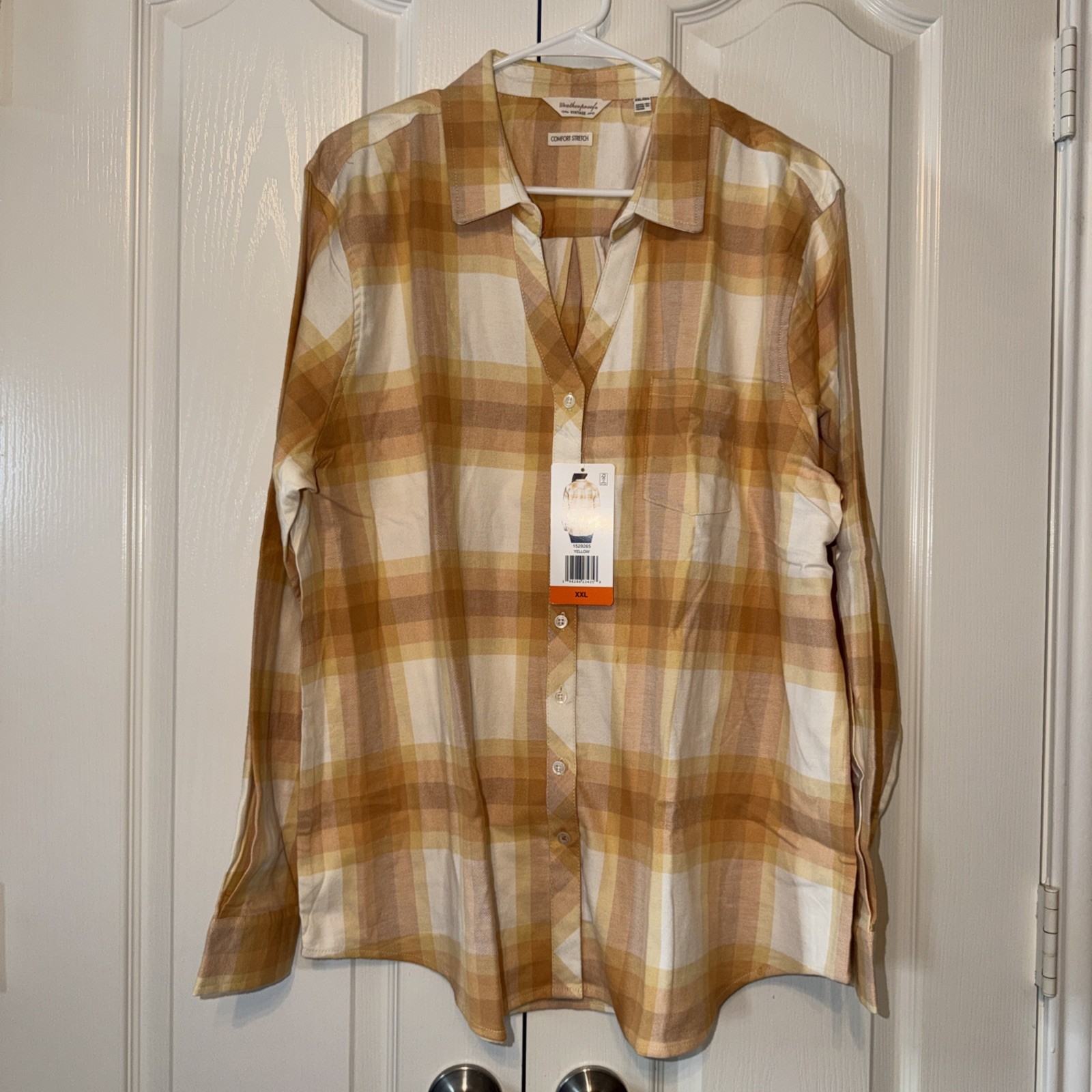 Weatherproof Vintage Women’s Flannel Shirt Yellow Size XXL