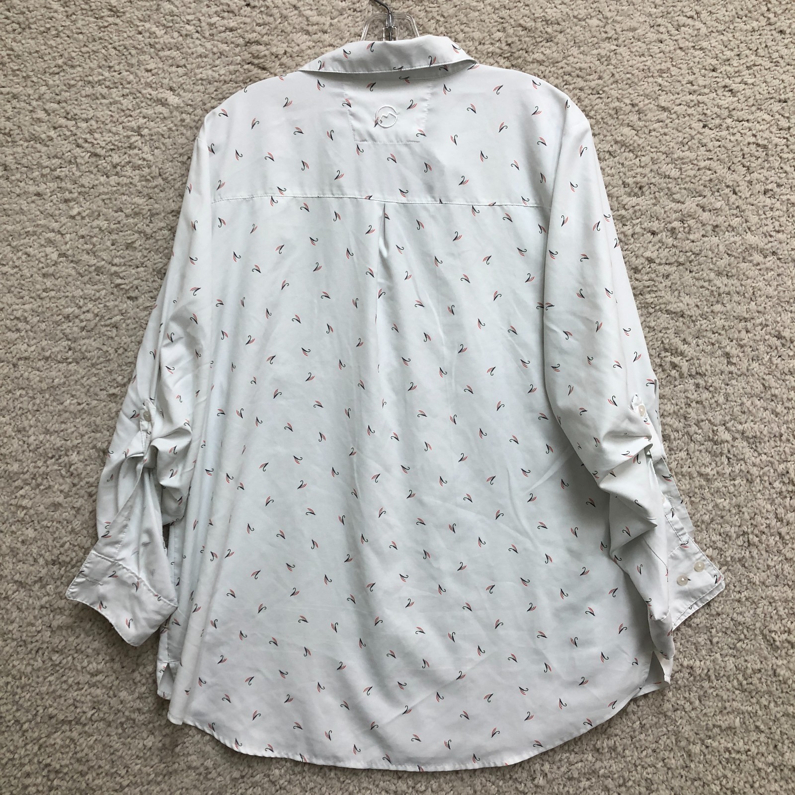 Magellan Top Shirt 2XL Adult White Classic Fit Fishgear Pocket Blouse AOP Womens