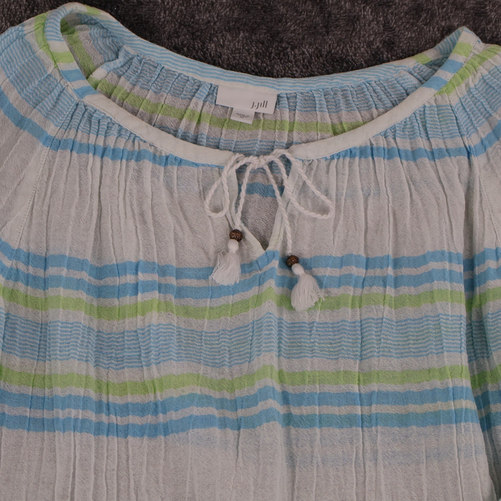 J Jill Gauze Tunic Top Womens XL White Coastal Resort Swim Cover Cruise Beach