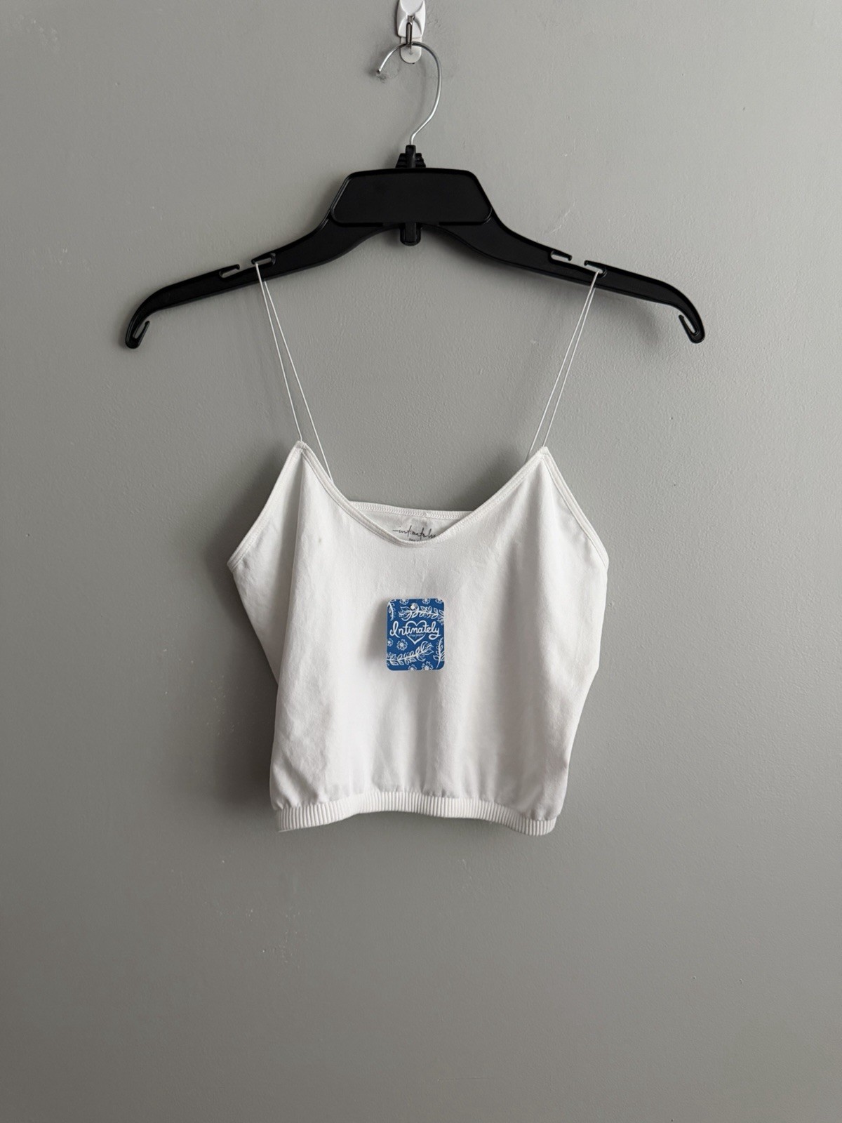 New Free People Intimately Women M/L Skinny Strap Seamless Brami Cami Top White