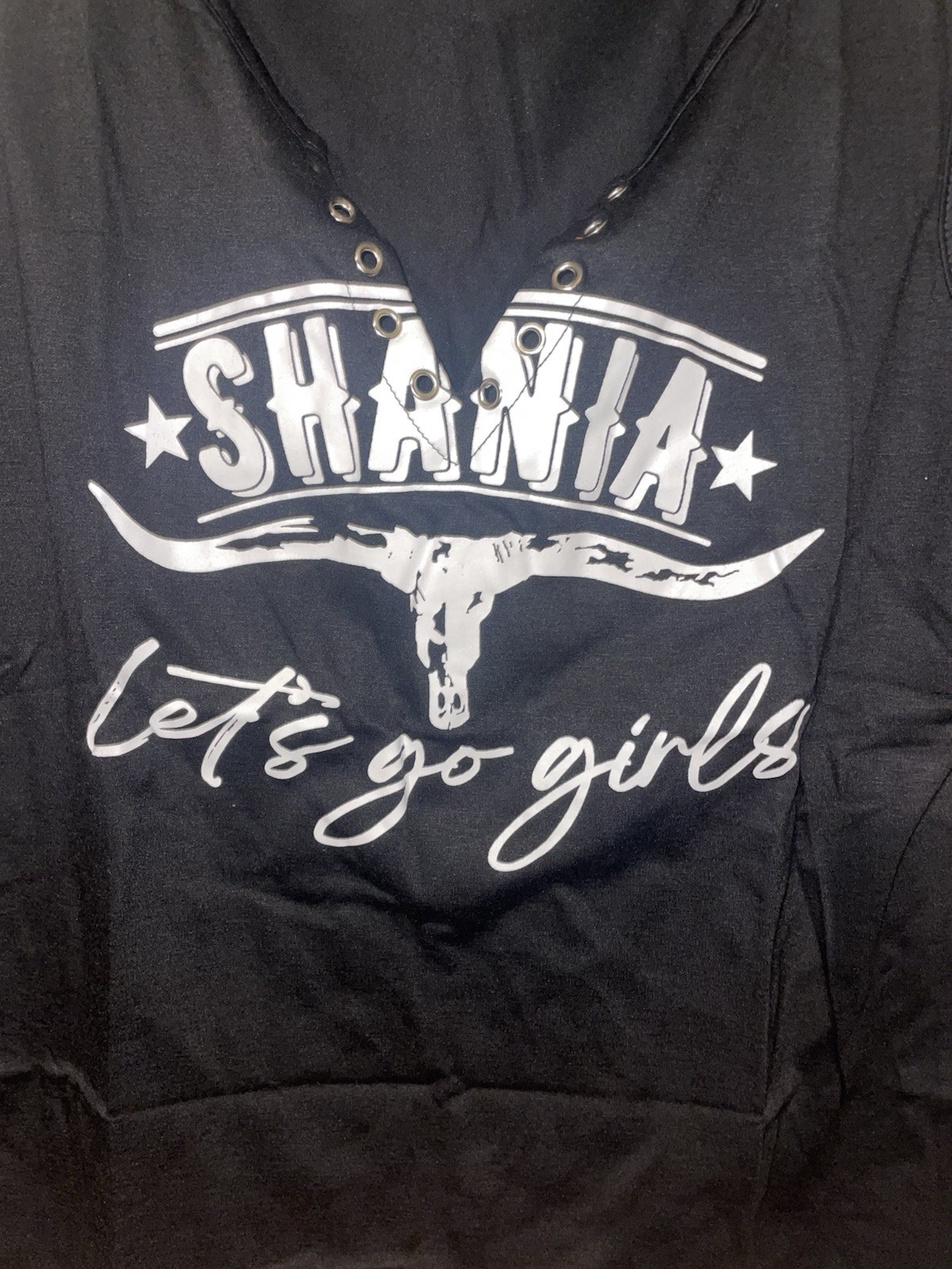 Women’s Black Sleeveless Shania Twain Country Music Shirt Sz Medium New