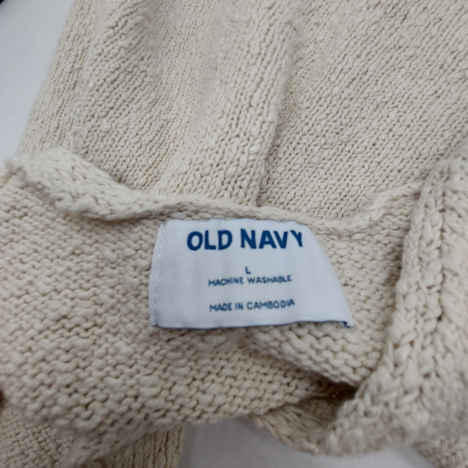 Old Navy Womens Tank Top Size Large Cream Crochet Buttons Sleeveless Crop