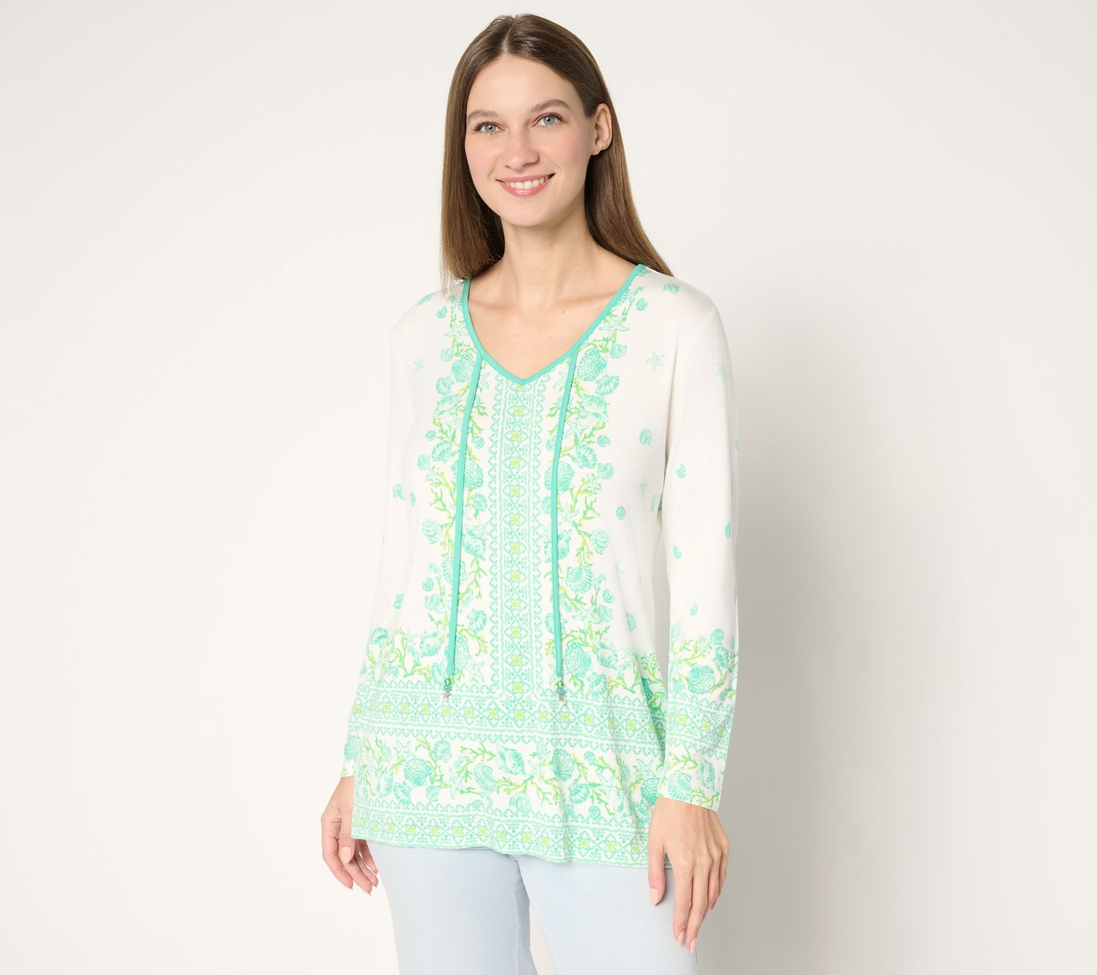 Gloria Vanderbilt Women’s Top Sz M Belle Beach by Kim Multi-colored A688256