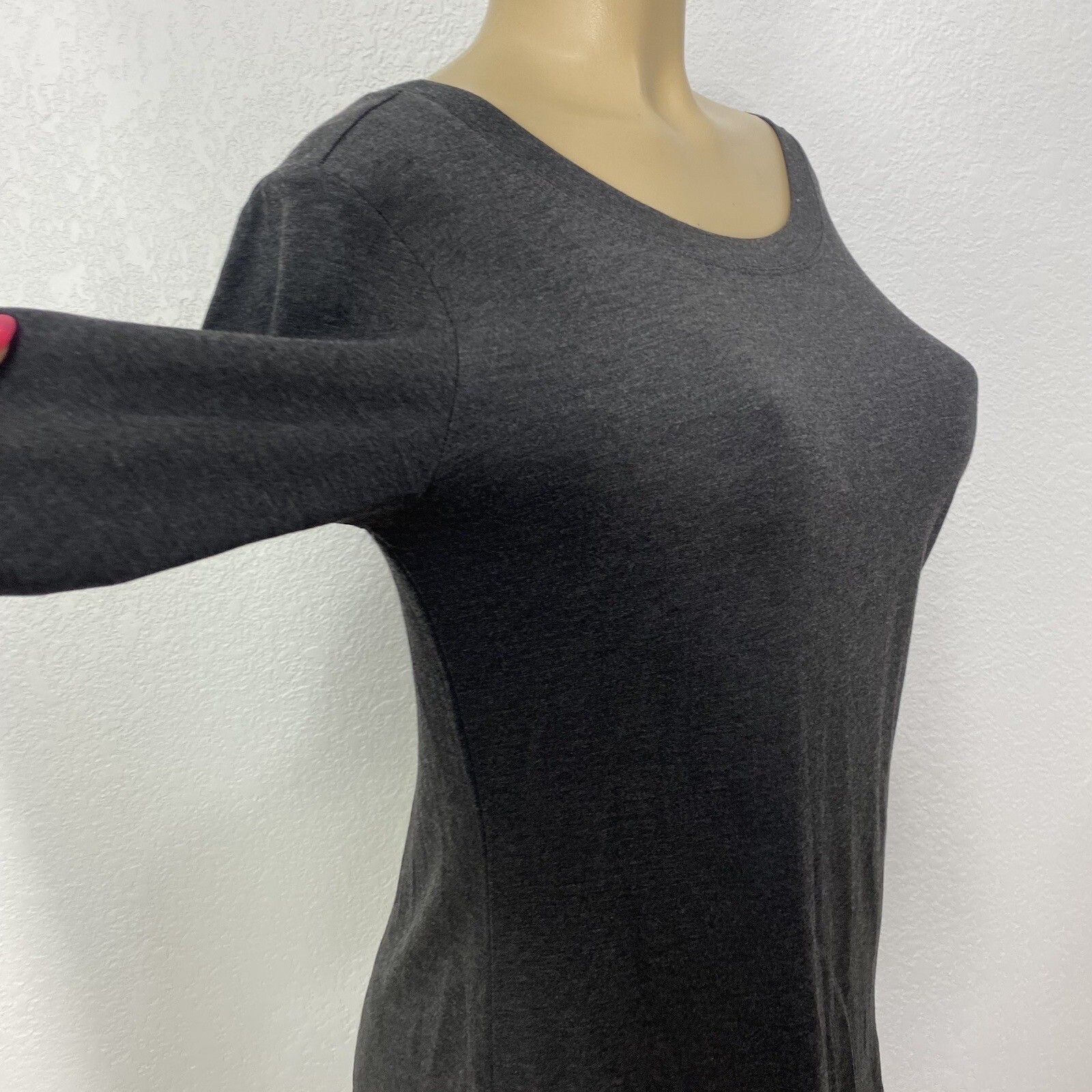 Cabi Style 4007 Gray Long Sleeve Tunic Tee Shirt Womens Size S Casual Top