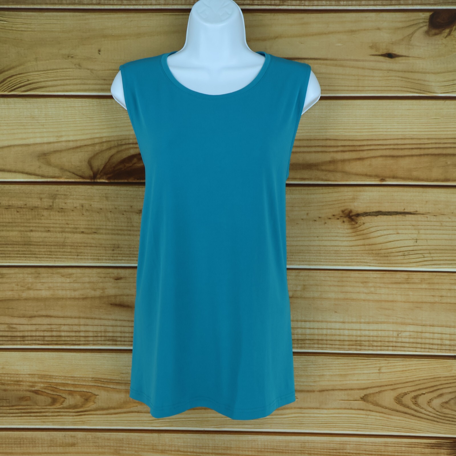 Complements by Erin London Sleeveless Blouse Womens PX Blue Stretch All Seasons
