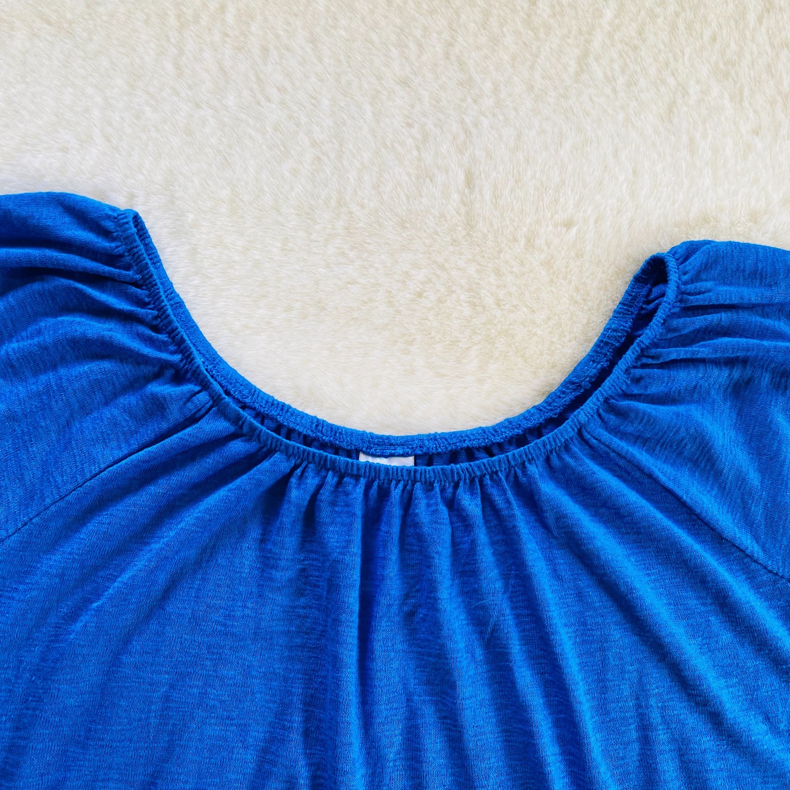 Time and Tru Blue T-Shirt Tassel Edged size Small Excellent Condition