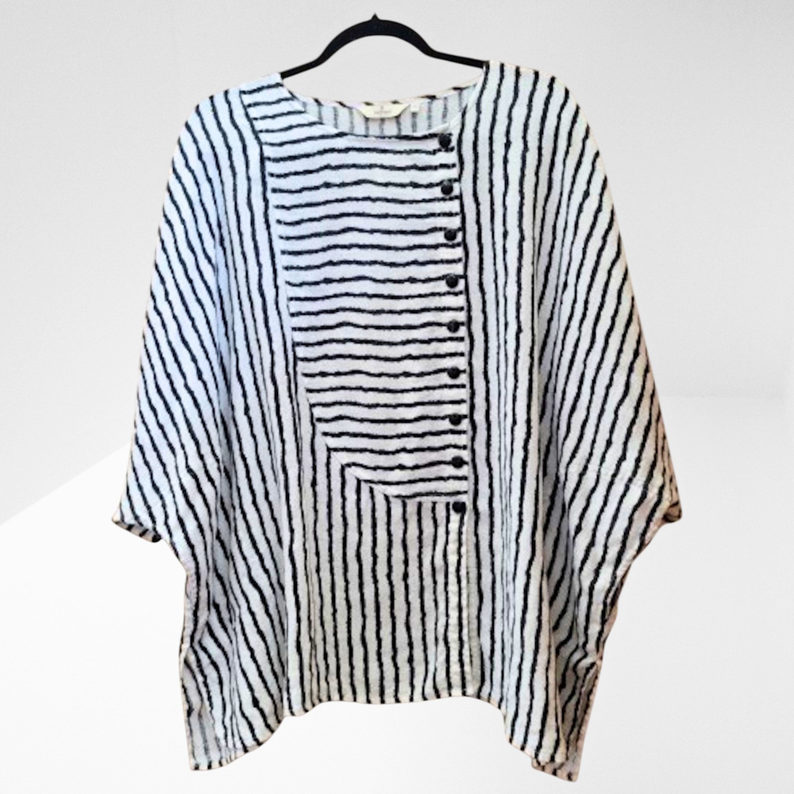 Cheyenne Linen Lagenlook Tunic • Oversized Art to Wear • Asymmetrical Boho L/XL