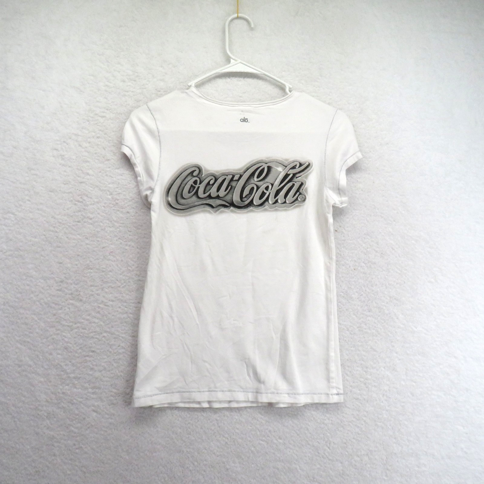 Coca Cola Shirt Womens Medium White Alo Vantage 77 Graphic Tee Bamboo