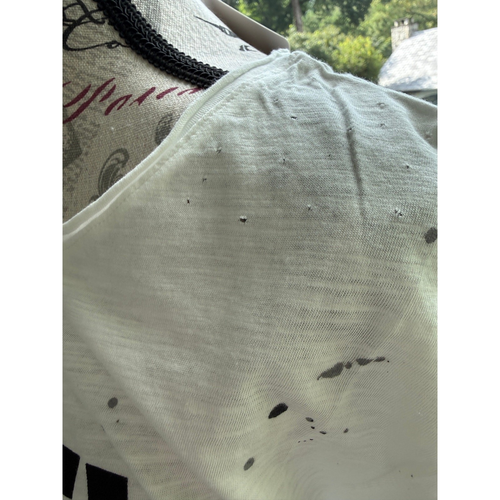 Jaded Gypsy Dirty Hippie T Shirt Tee Weathered White Cotton NWT paint Splatters