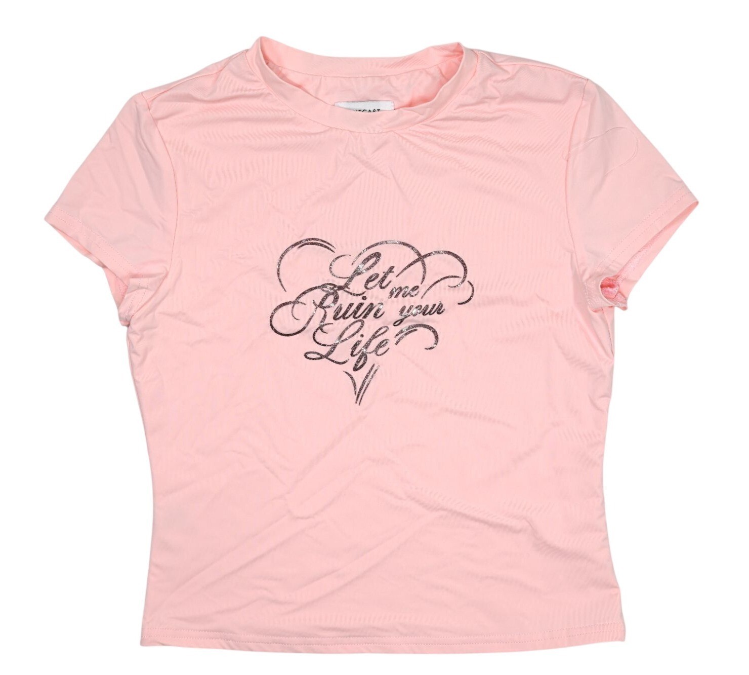 Outcast Clothing Let Me Ruin Your Life Baby Tee in Pink